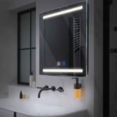 LED Spiegel Quadratisch | Touch-Schalter | Anti-Beschlag-Funktion | Neutralweißes Licht - Reyze Seria Salono Model 4